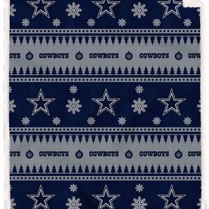 Dallas Cowboys Navy Holiday Throw Blanket Sherpa Plush New in Package